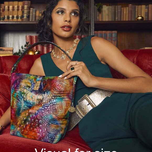 BRAHMIN Shira Peacock Shimmer Bucket Bag - Picture 12 of 12